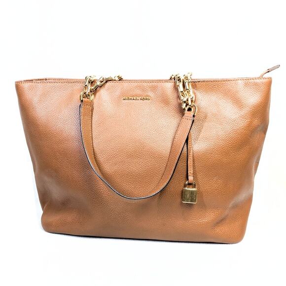 Michael Kors Handbags - Michael Kors Mercer Light Brown Leather Tote Bag